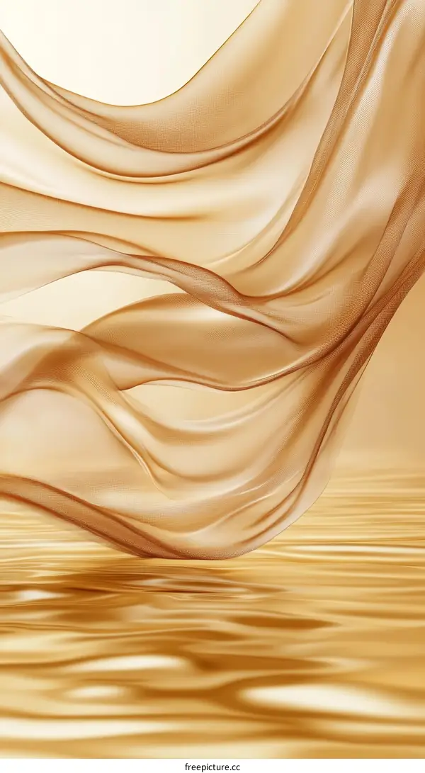 Elegant Golden Fabric Flowing