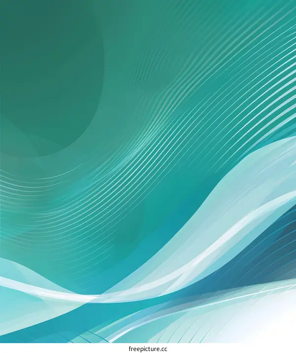 Abstract Background With Teal And White Waves