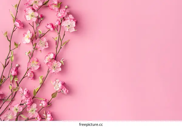 Pink Floral Background with Copy Space