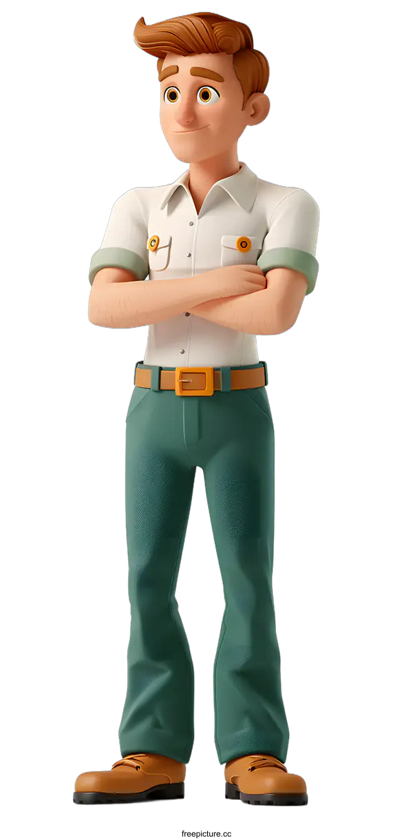 [Transparent Background PNG]3d cartoon character of a man