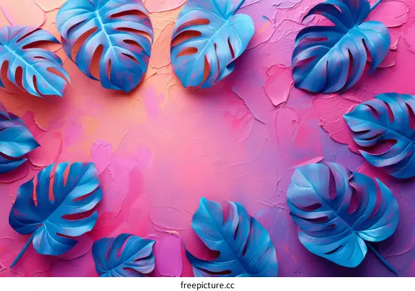 Blue and pink leaves