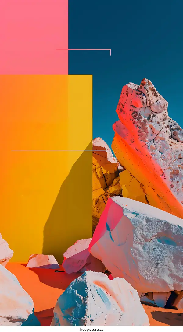Colorful Rocks and Abstract Geometric Shapes