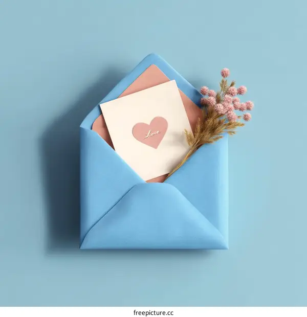 Love Letter in a Pastel Blue Envelope