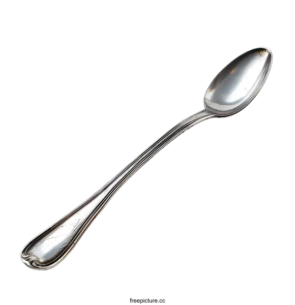 [Transparent Background PNG]Vintage Silver Spoon Isolated on transparent background