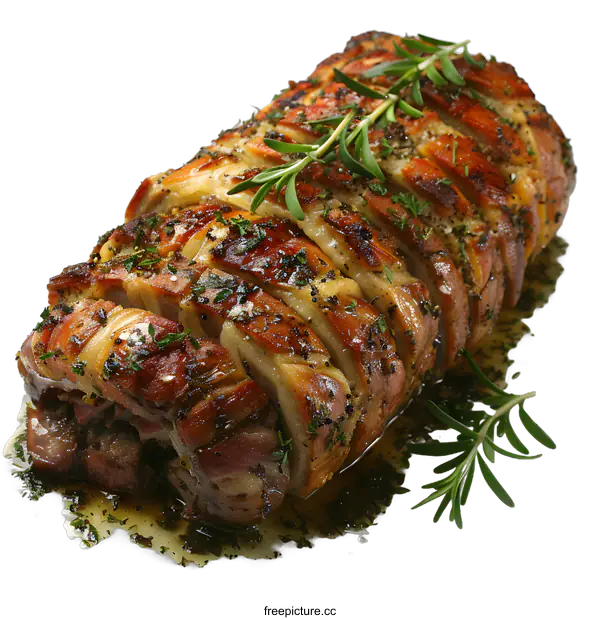 [Transparent Background PNG]Roasted Leg of Lamb with Rosemary and Garlic