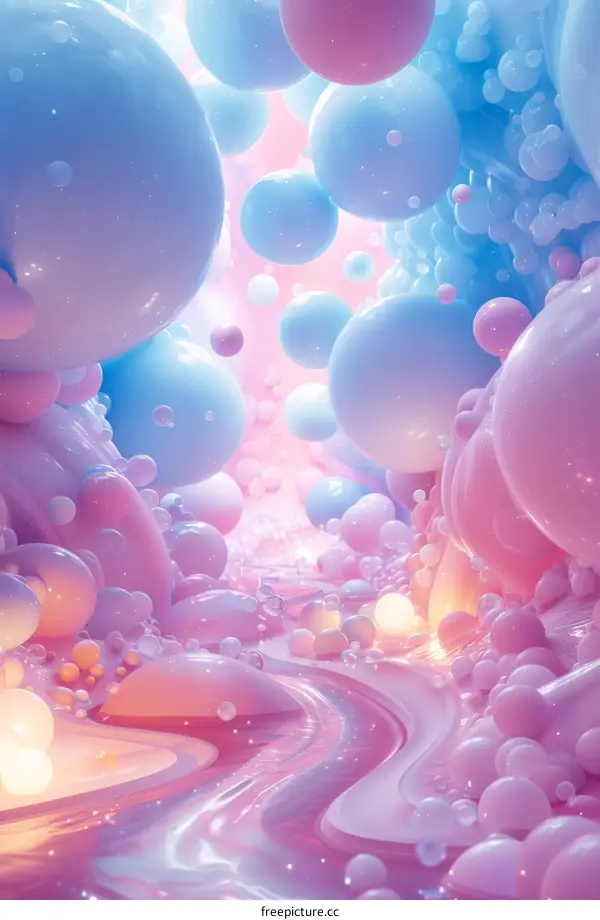 Abstract Colorful Bubble Landscape