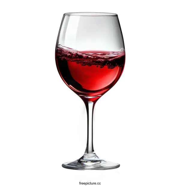 [Transparent Background PNG]Elegant Red Wine Glass with Sparkling Liquid
