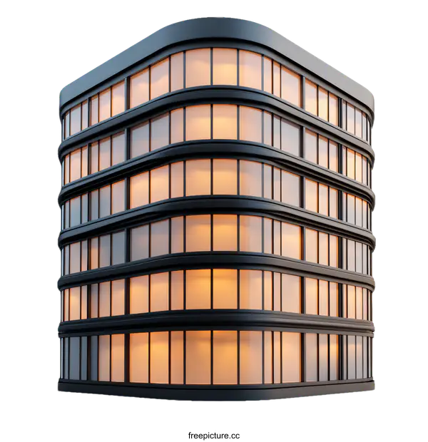 [Transparent Background PNG]Modern Architectural Building Design Illustration