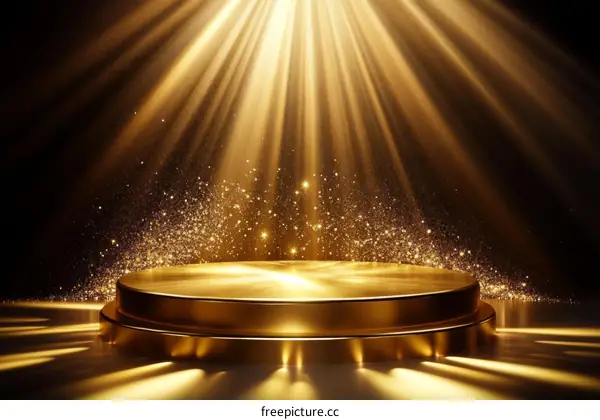 Golden Spotlight Stage Podium for Awards
