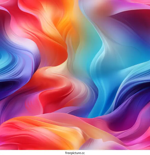 Colorful abstract painting with vibrant waves of color