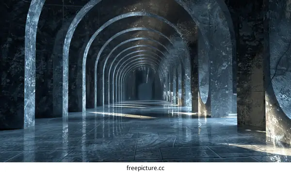 Mysterious Archway Corridor Illustration