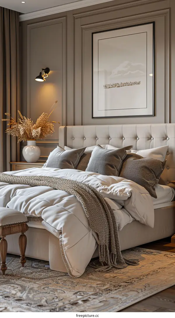 Elegant Bedroom Interior Design with Warm Tones