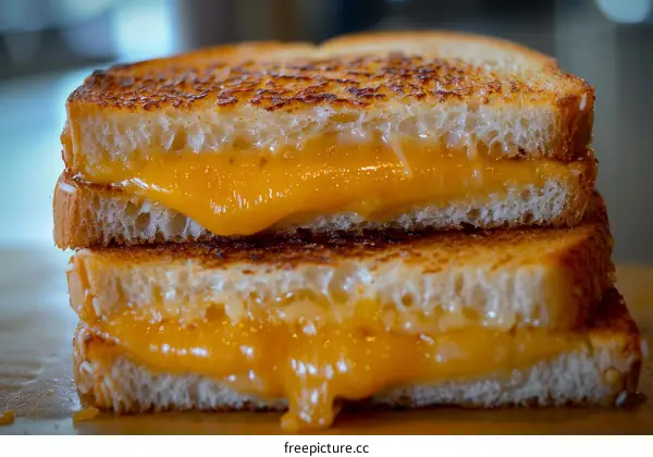 A delicious grilled cheese sandwich with melted cheese