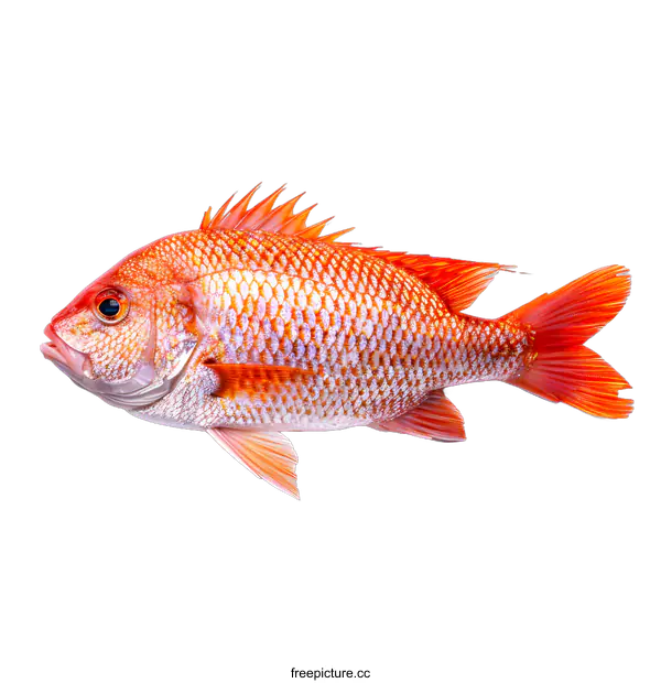 [Transparent Background PNG]Fresh Red Snapper Fish on White Background