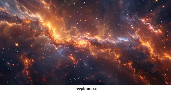 Amazing colorful space nebula and stars