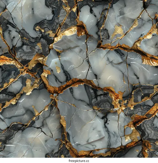 Gold and Silver Marble