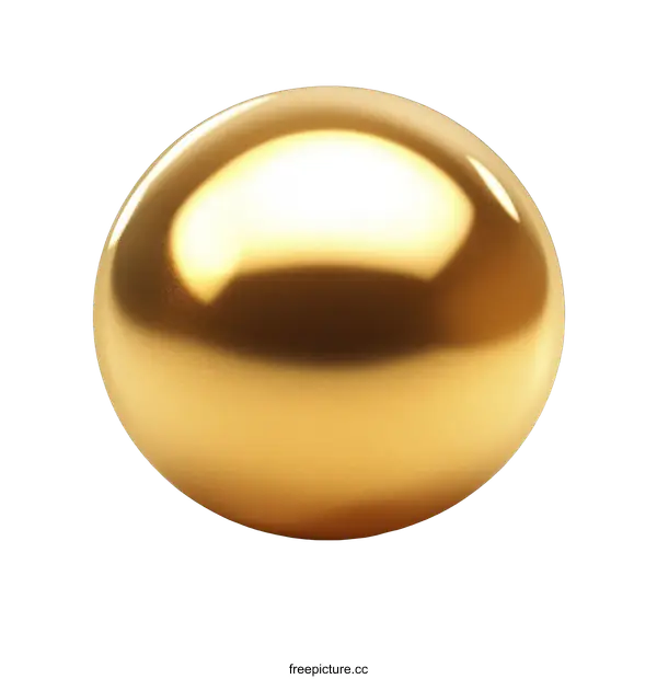 [Transparent Background PNG]Gold Sphere Illustration Against White Background
