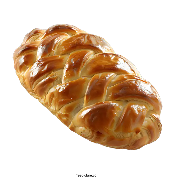 [Transparent Background PNG]Braided Bread Loaf on White