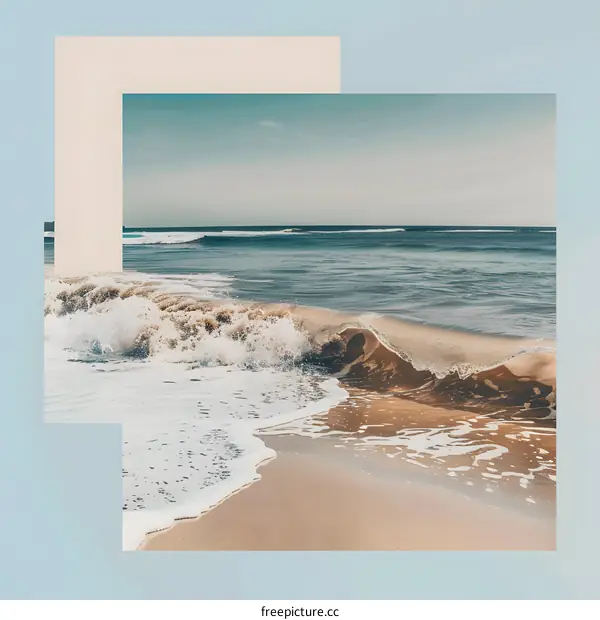 Ocean Waves Crashing on Sandy Beach
