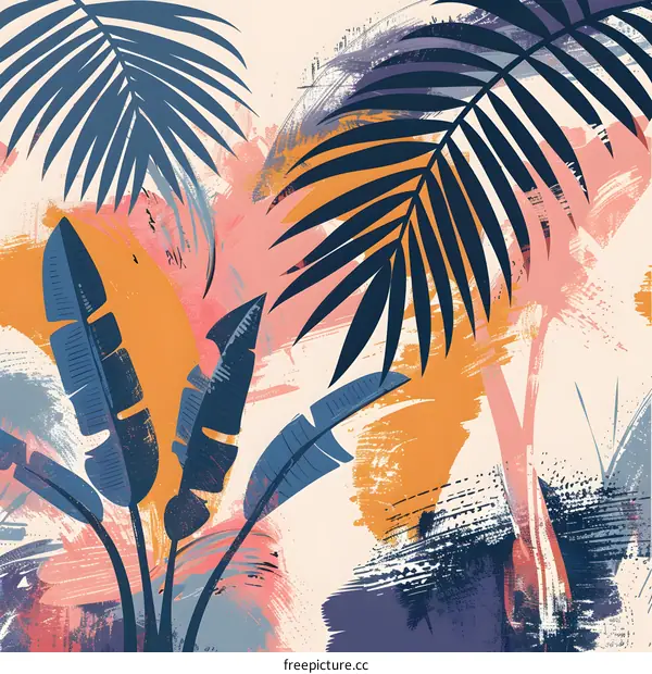 Tropical Leaves Abstract Painting