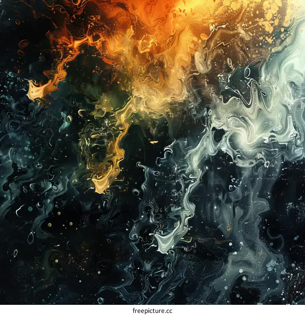 Colorful abstract painting with vibrant swirls of color