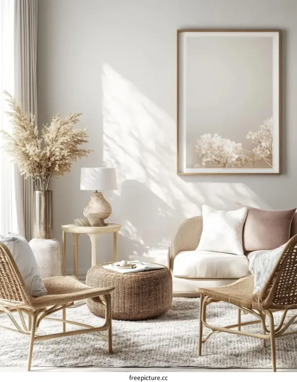 Cozy Living Room Interior Design Featuring Natural Elements