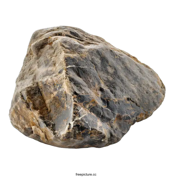 [Transparent Background PNG]Large Rough Stone Isolated On White Background