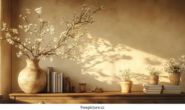 Rustic Interior Decor with Floral Arrangement