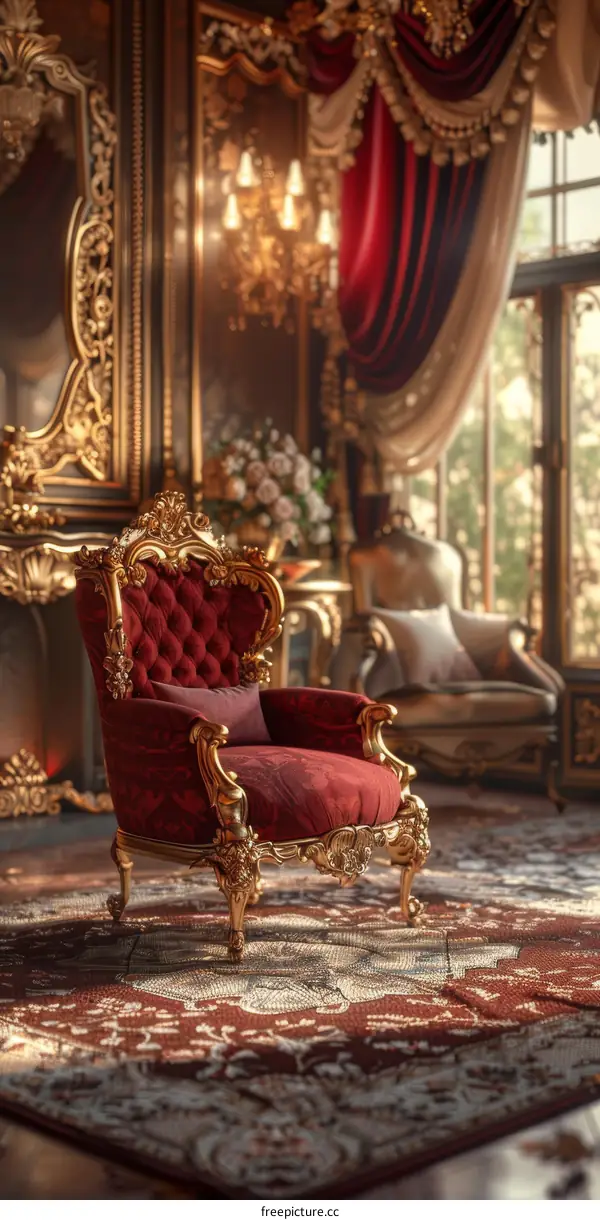 Luxury Antique Interior Design Illustartion