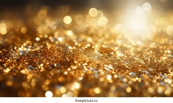 Golden glitter texture background with glowing lights