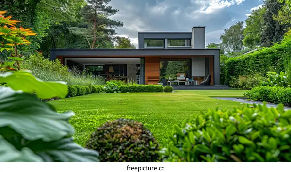 Modern House with Large Backyard and Garden