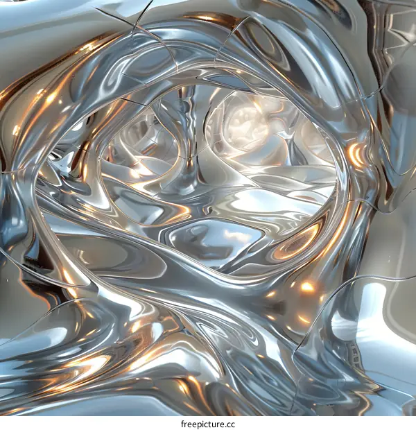 Futuristic Chrome Tunnel with Light