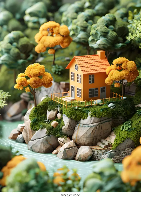 Tiny House on the Cliff by the River