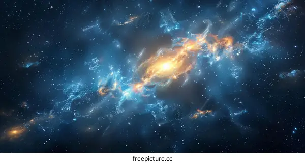 Amazing Space Galaxy with Stars and Nebulae