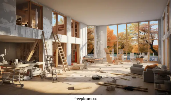 A home renovation project in progress