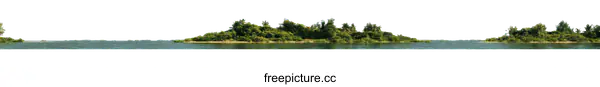 [Transparent Background PNG]Panoramic Landscape of Islands and Water