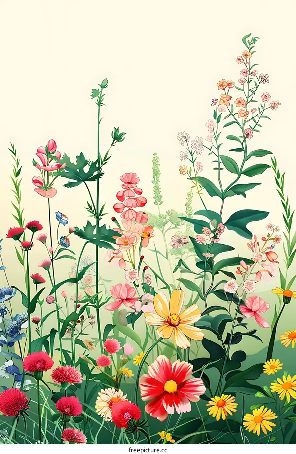 Colorful Summer Wildflowers in a Meadow