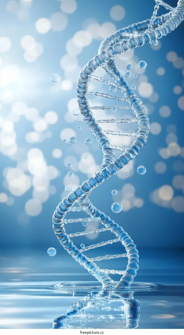 DNA Structure Illustration with Water Background