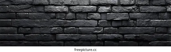 Close-up View of a Dark Gray Brick Wall