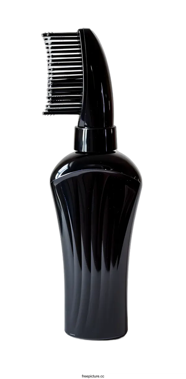[Transparent Background PNG]Black Plastic Bottle with Comb