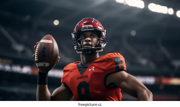 Portrait of an American football player