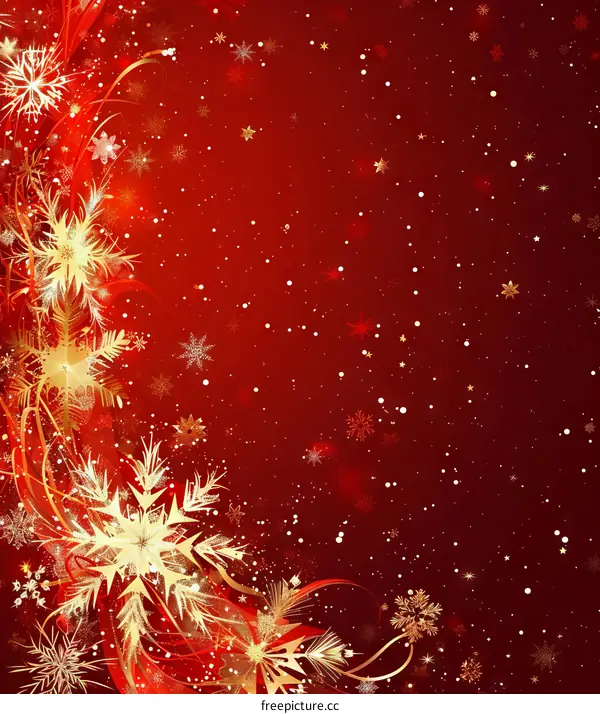 Christmas Decor: Red and Gold Snowflakes