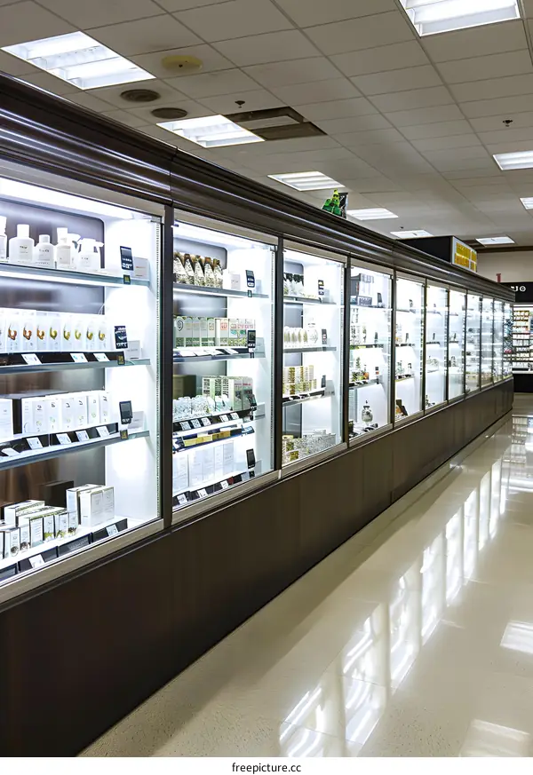 Glass Display Case Full of Products in a Store