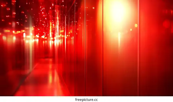 Red Corridor of Abstract Architecture