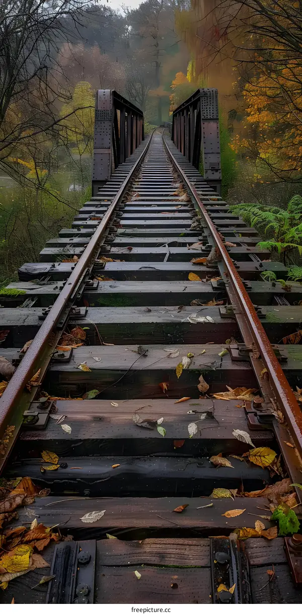 Old Railroad Tracks in the Forest