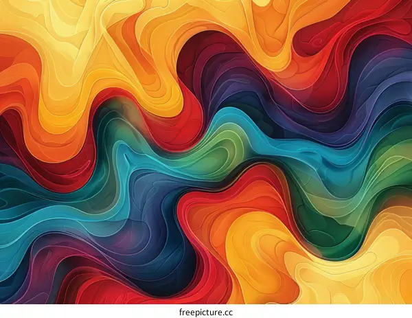 Abstract Colorful Liquid Wave Background Design