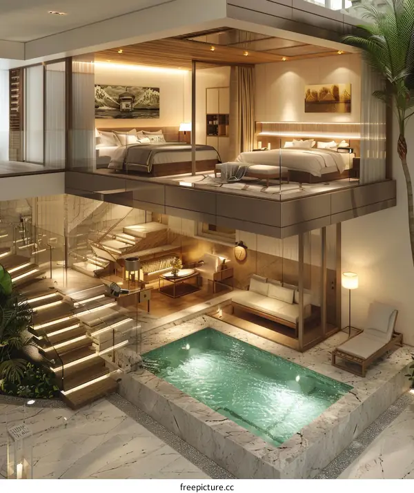 Luxury Modern Duplex Penthouse with Indoor Pool