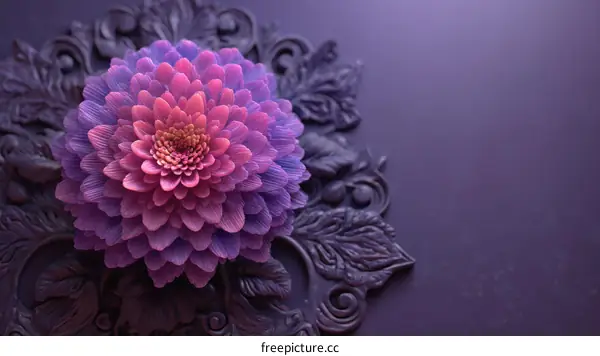 Detailed Close-up of a Vibrant Purple Flower