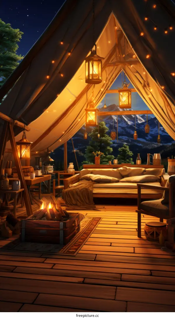 Cozy Cabin Tent Under The Stars