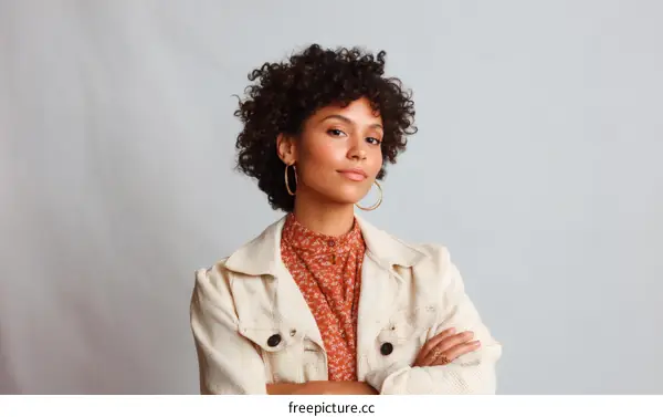 Confident Black Woman Studio Portrait
